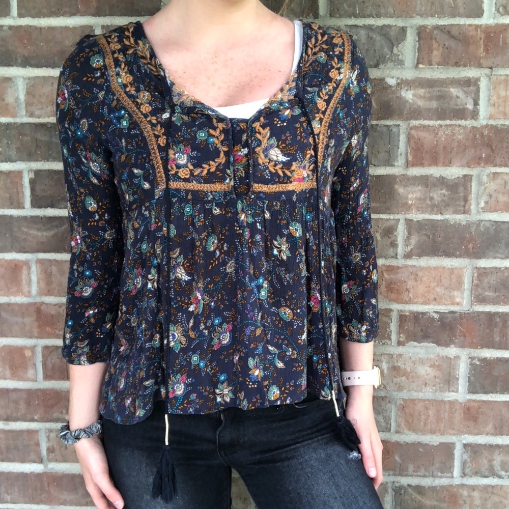 Francesca’s Alya Floral Blouse